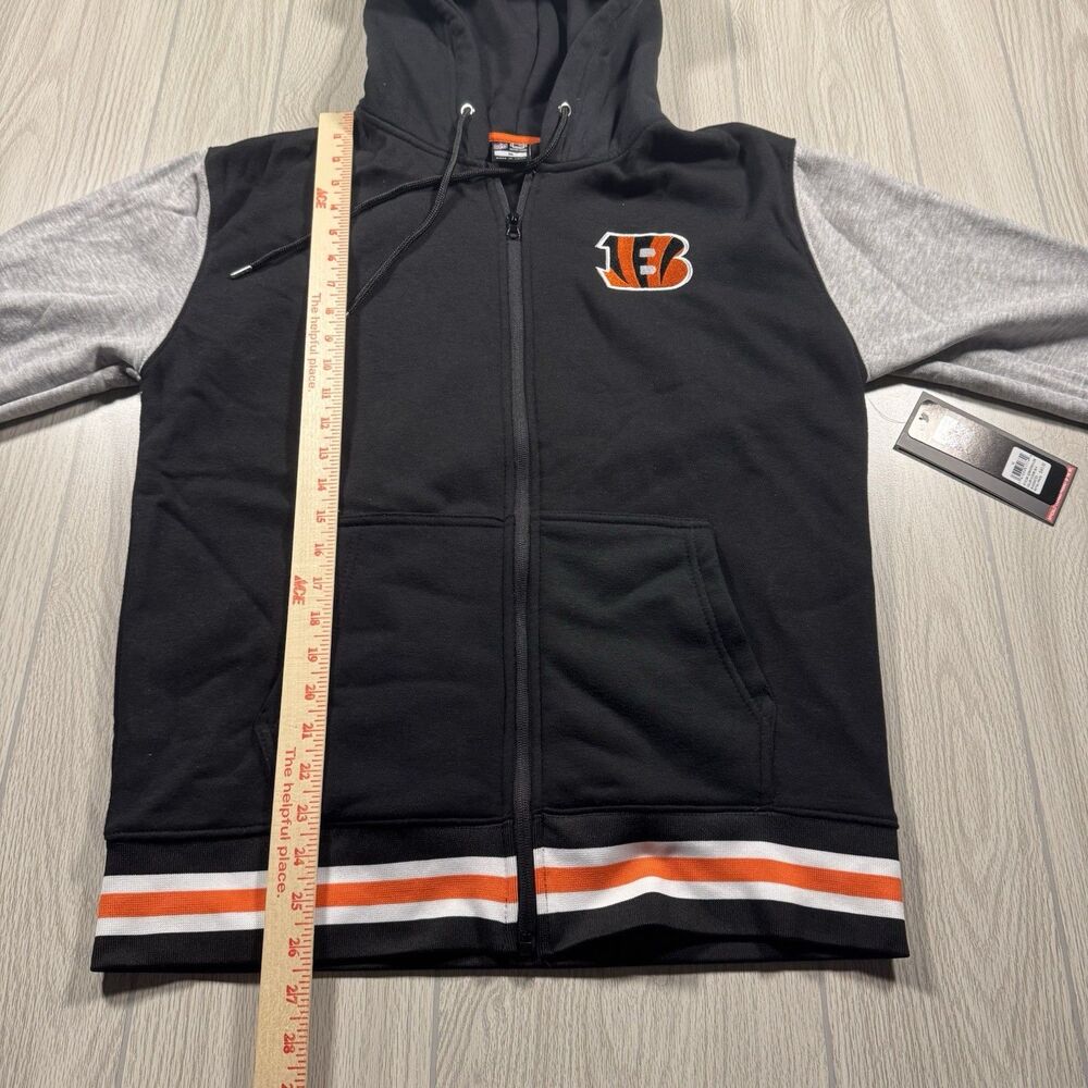 Cincinnati Bengals Full Zip Hoodie Men’s M Black Gray 2 Sided NFL Ultra Game New - Picture 13 of 14